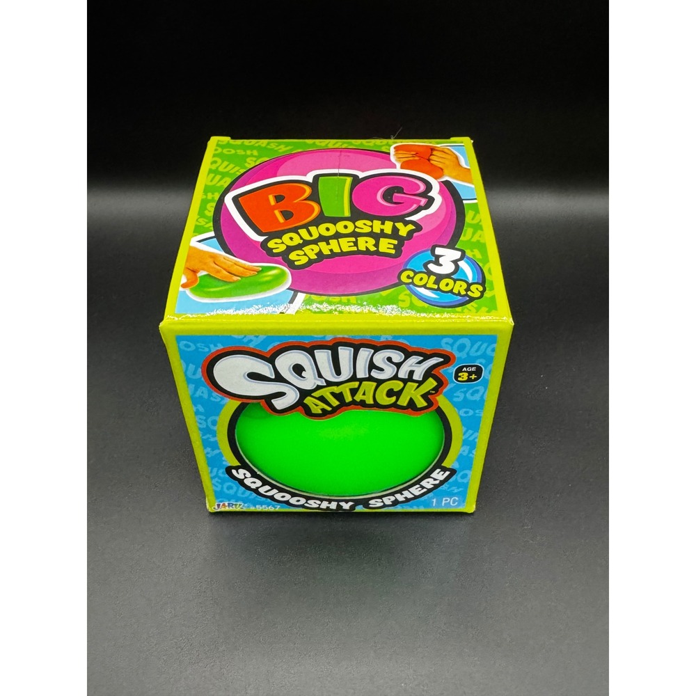 JA-RU Squish Attack Big Squooshy Sphere Neon Green Stress Ball Sensory Toy 5567